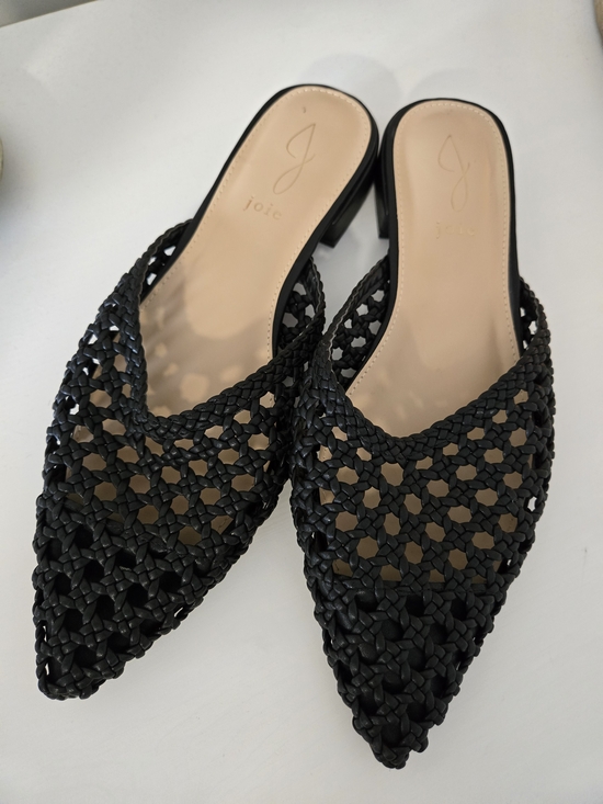 Joie Shoes - Joie Black Woven Pointed‑Toe Mule Flats – Size 9.5, New